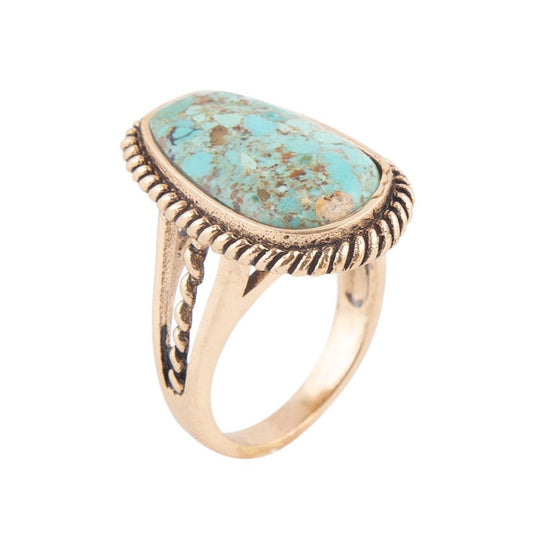 Anello con corda turchese