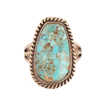 Ring met koord en turkoois
