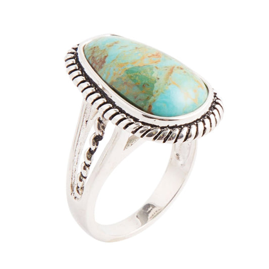 Anello con corda turchese - Argento sterling