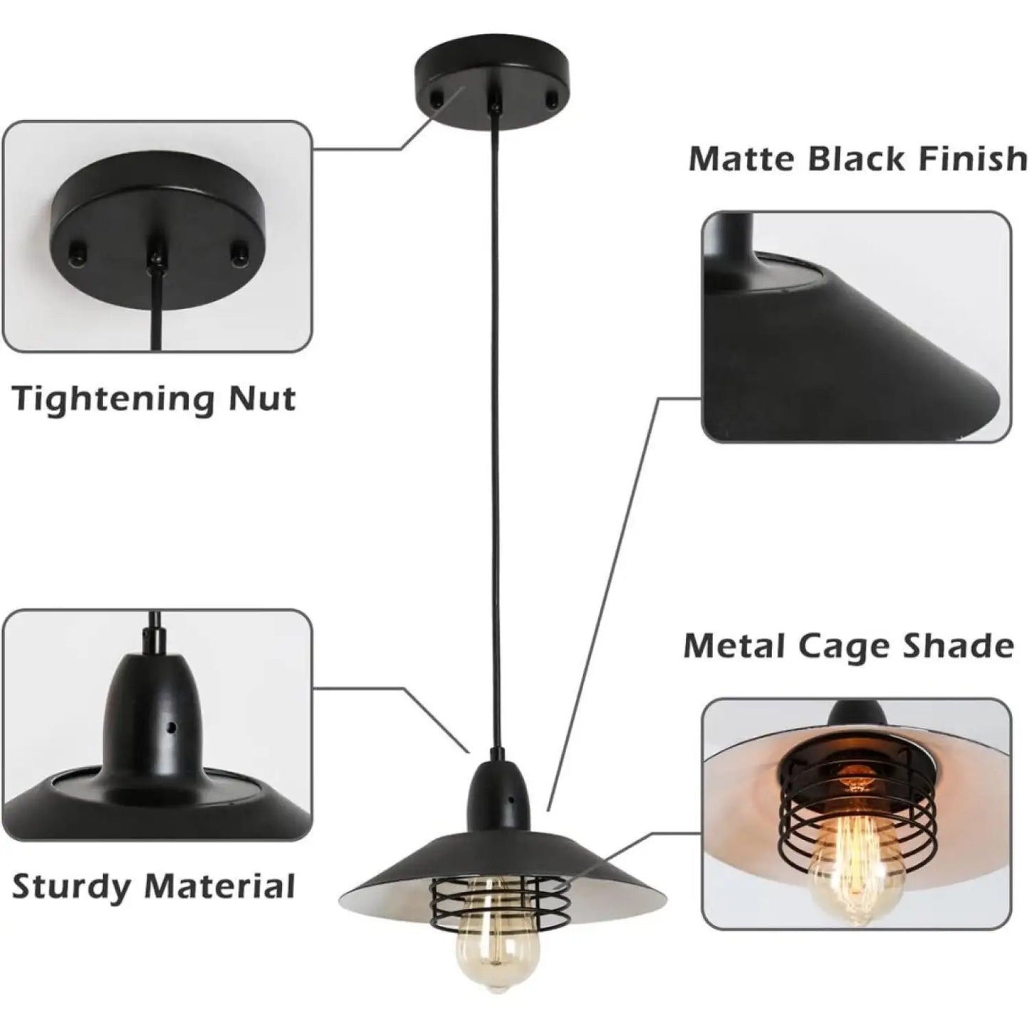 Rustic Adjustable Metal Vintage Pendant Lights for Indoor Spaces