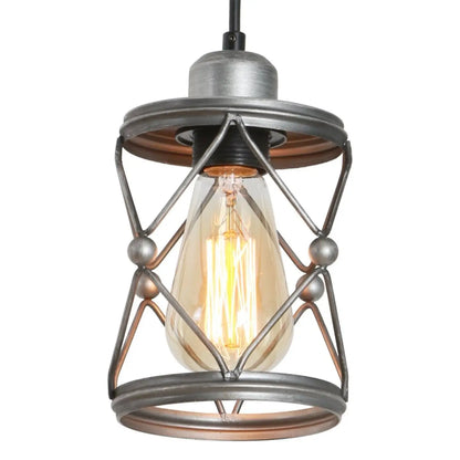 Rustik silver metallhänge ljus för kök med justerbar LED-lampa
