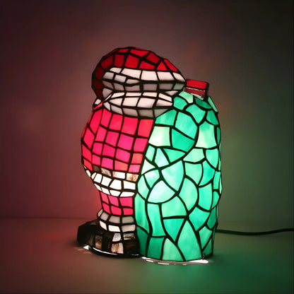 Santa stående Tiffany-lampa glas bordsskiva