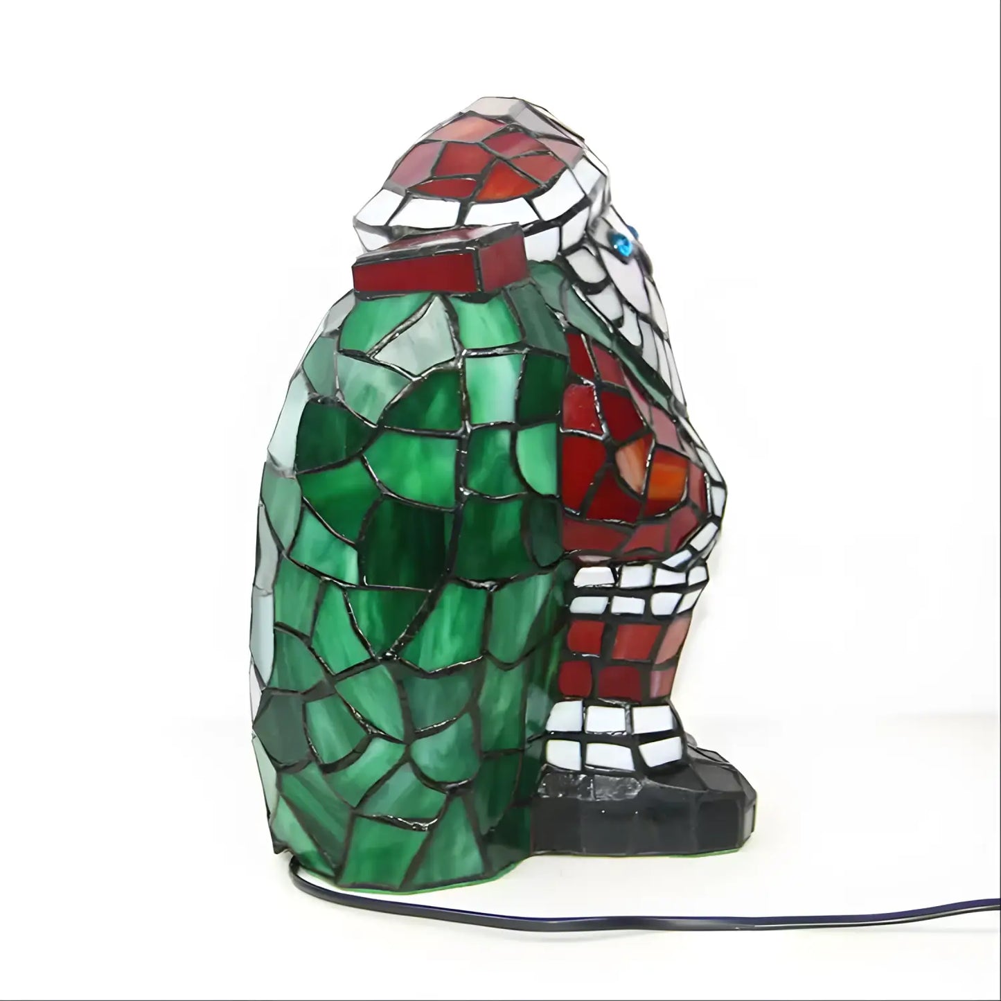 Santa stående Tiffany-lampa glas bordsskiva