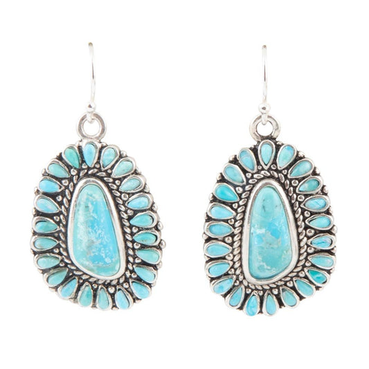 Orecchini in Turchese Sedona Blue e Argento Sterling