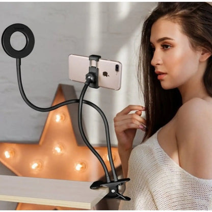 Selfie-ringlampa med justerbart stativ på 8 CM för smink och liveströmning