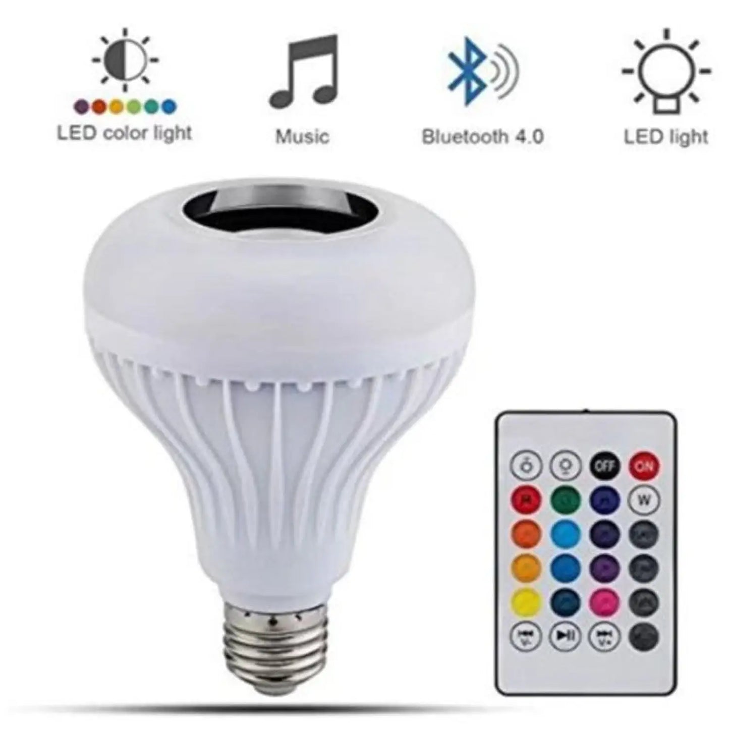 Sju-färgs LED-lampa med fjärrkontroll och trådlöst ljud