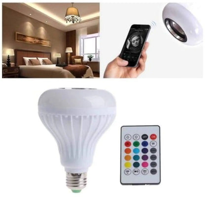 Sju-färgs LED-lampa med fjärrkontroll och trådlöst ljud