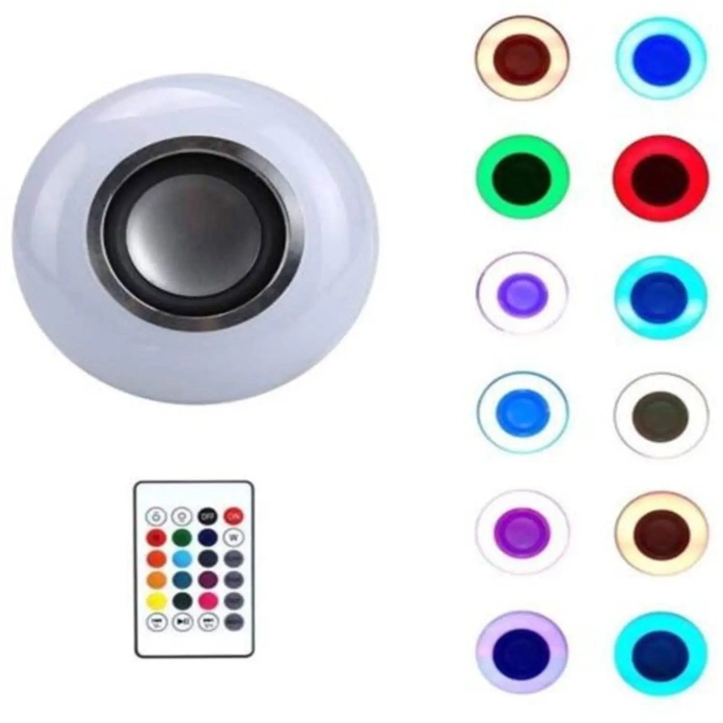 Sju-färgs LED-lampa med fjärrkontroll och trådlöst ljud