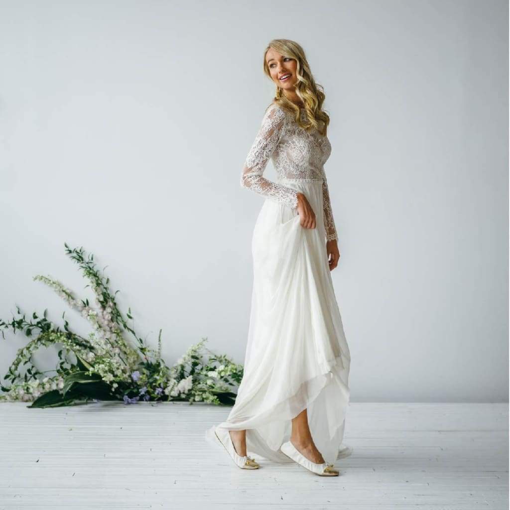 Premium witte platte schoenen