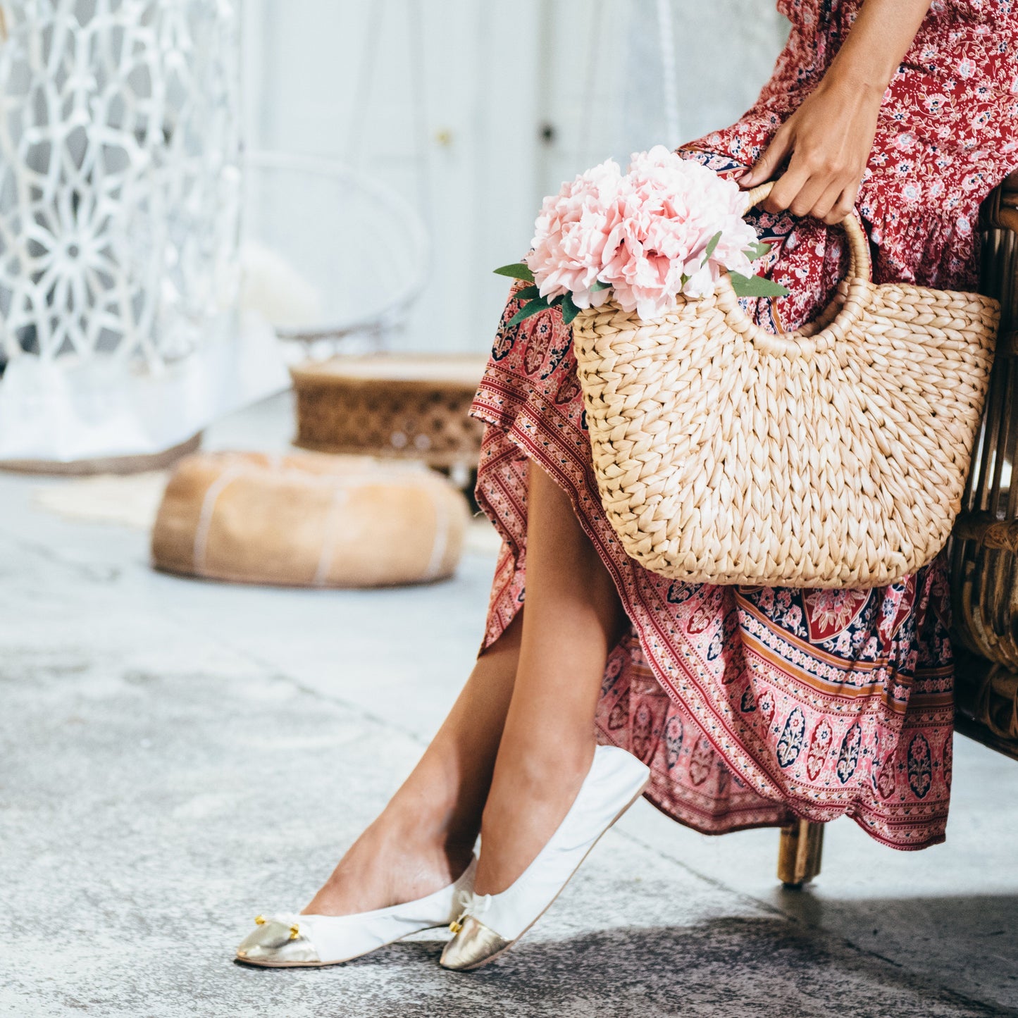 Premium witte platte schoenen