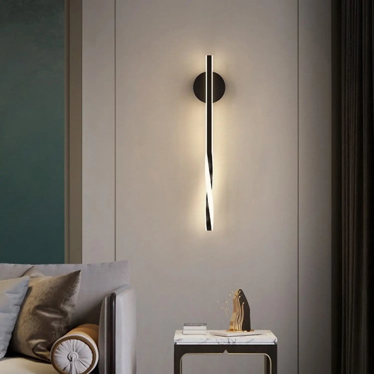 Snygg vägglampa med modernt ljus för sovrum och mysig atmosfär