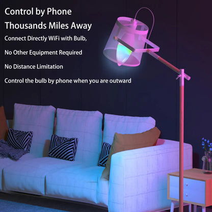 Smarta LED-lampor | E14 RGB CW WW dimbar glödlampa med röststyrning