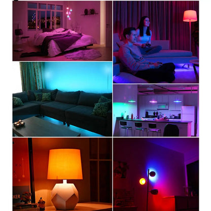 Smarta LED-lampor | E14 RGB CW WW dimbar glödlampa med röststyrning