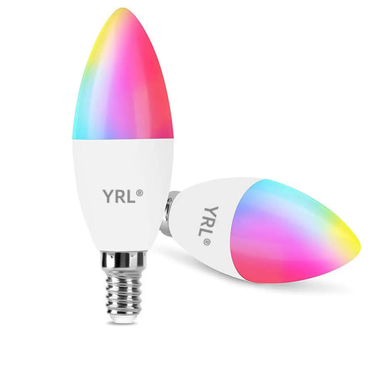 Smarta LED-lampor | E14 RGB CW WW dimbar glödlampa med röststyrning