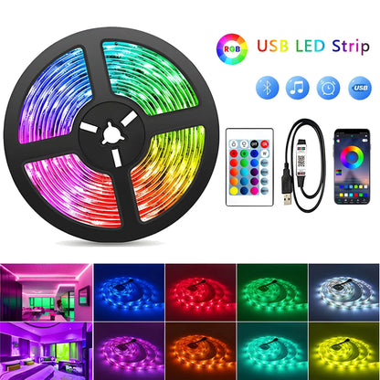 Smart LED-lampor Bluetooth RGB-remsa med fjärrkontroll