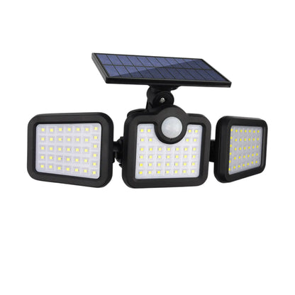 Solarlampa utomhus strålkastare med rörelsesensor, 3 huvuden, IP65 vattentät