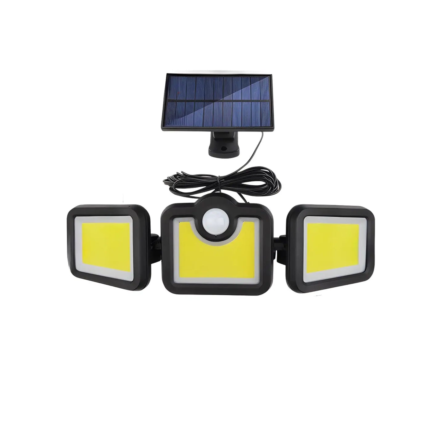 Solarlampa utomhus strålkastare med rörelsesensor, 3 huvuden, IP65 vattentät