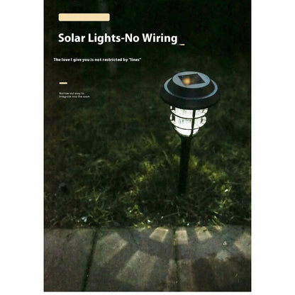 Solcells-LED-lampa för trädgården med modern randig design för utomhusbruk