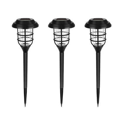 Solcells-LED-lampa för trädgården med modern randig design för utomhusbruk
