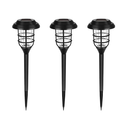 Solcells-LED-lampa för trädgården med modern randig design för utomhusbruk