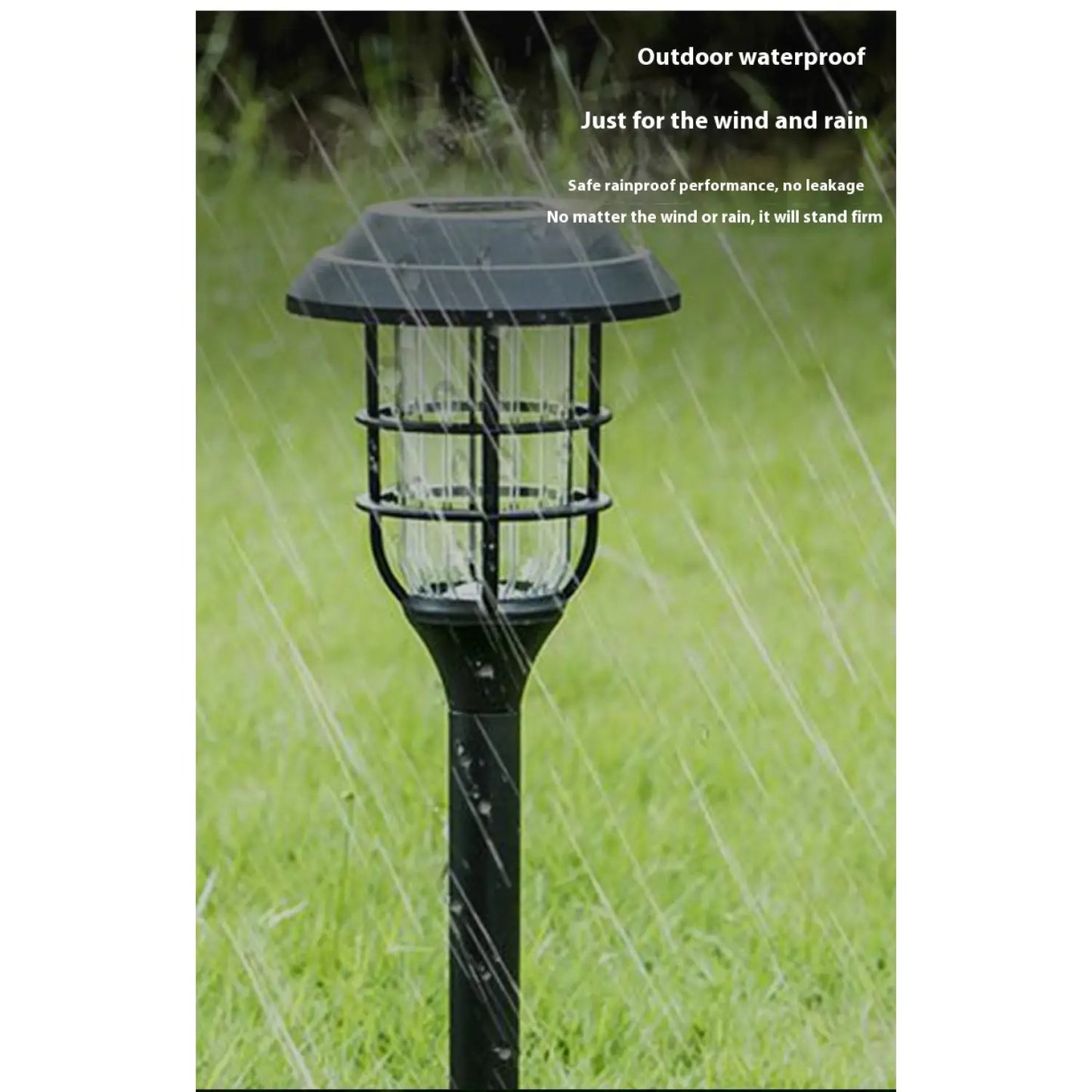 Solcells-LED-lampa för trädgården med modern randig design för utomhusbruk