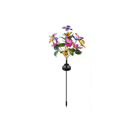 Solcells-LED-lampa för utomhus trädgård och innergård med fjärilsdesign