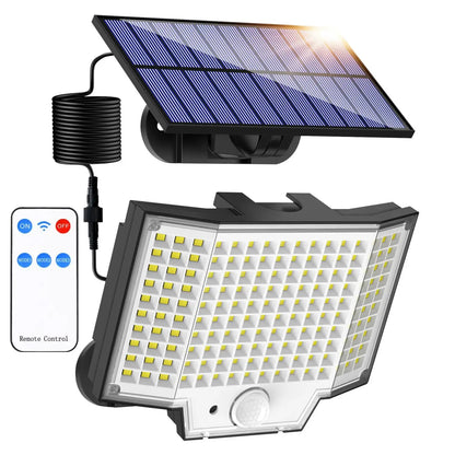 Solcellslampa utomhus LED rörelsesensor vägglampa med 3 lägen & IP65 vattentät