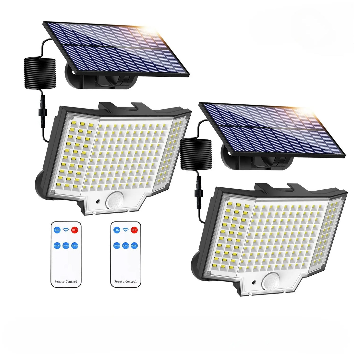 Solcellslampa utomhus LED rörelsesensor vägglampa med 3 lägen & IP65 vattentät