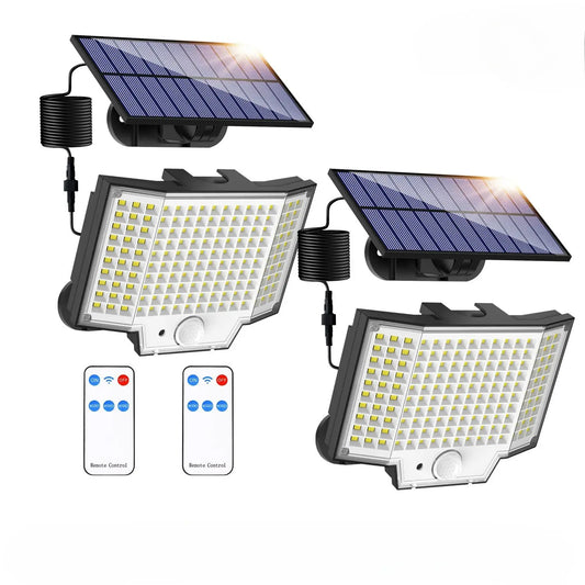 Solcellslampa utomhus LED rörelsesensor vägglampa med 3 lägen & IP65 vattentät