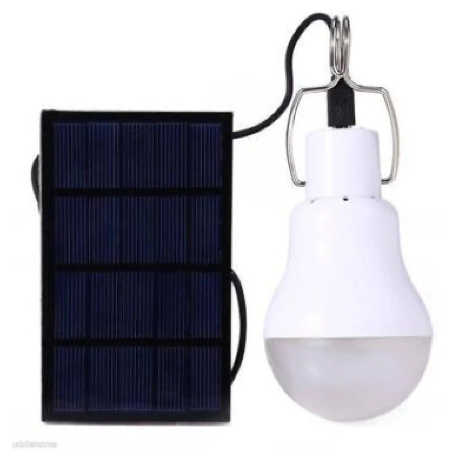 Solcellsdriven glödlampa med panel för miljövänlig belysning