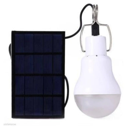 Solcellsdriven glödlampa med panel för miljövänlig belysning