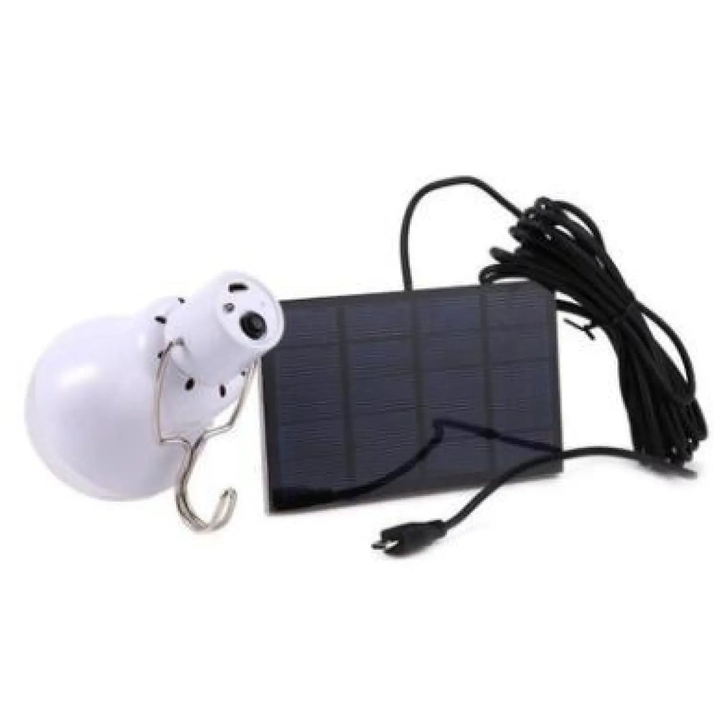 Solcellsdriven glödlampa med panel för miljövänlig belysning