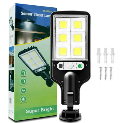 Solcellsdriven utomhusbelysning med PIR-rörelsesensor, 72-LED & väderbeständig