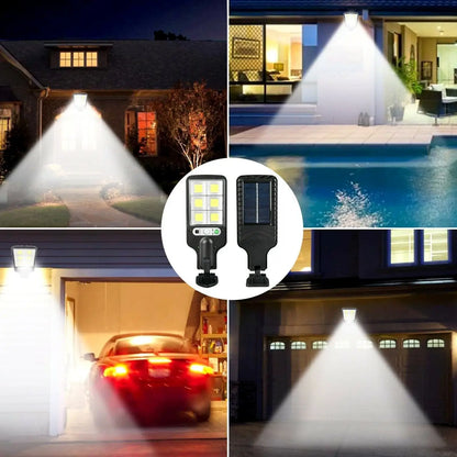 Solcellsdriven utomhusbelysning med PIR-rörelsesensor, 72-LED & väderbeständig