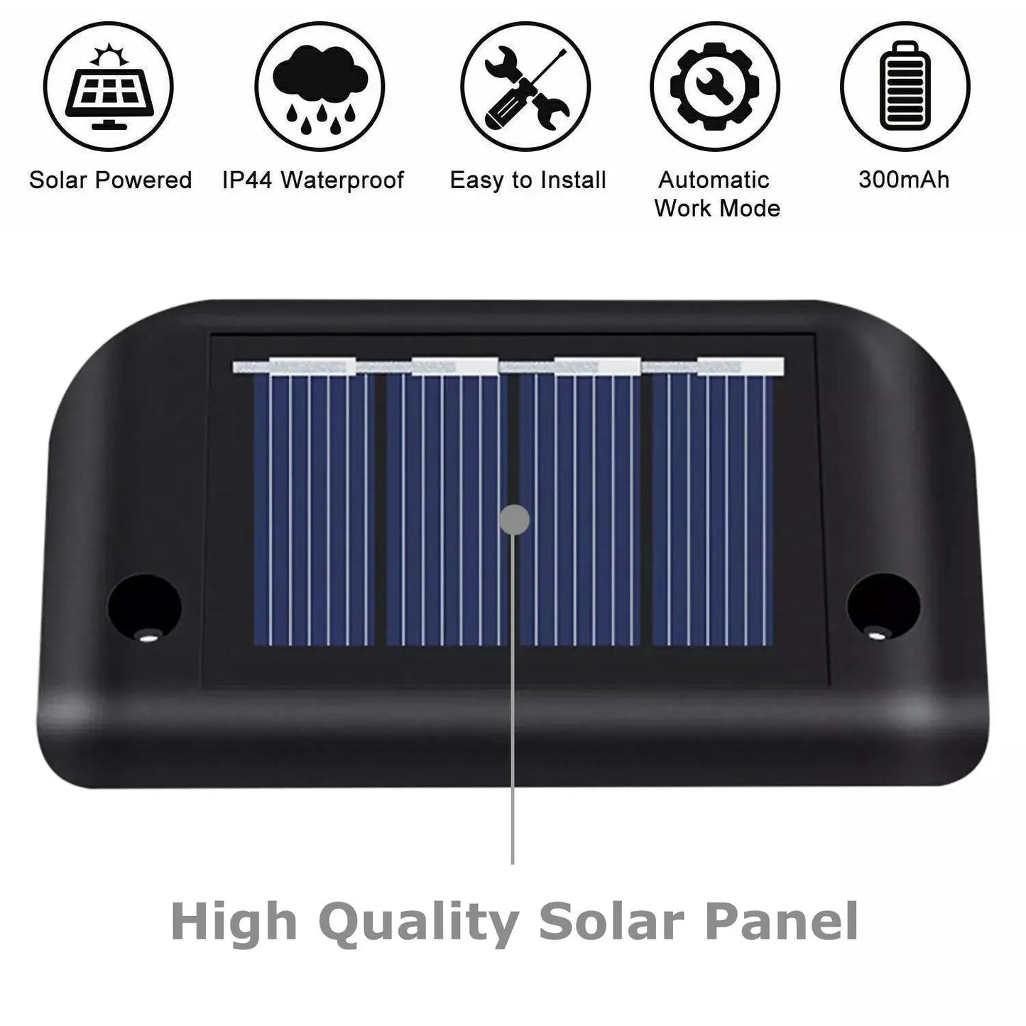 Solstegsljussats om 4 med varm LED och väderbeständig design