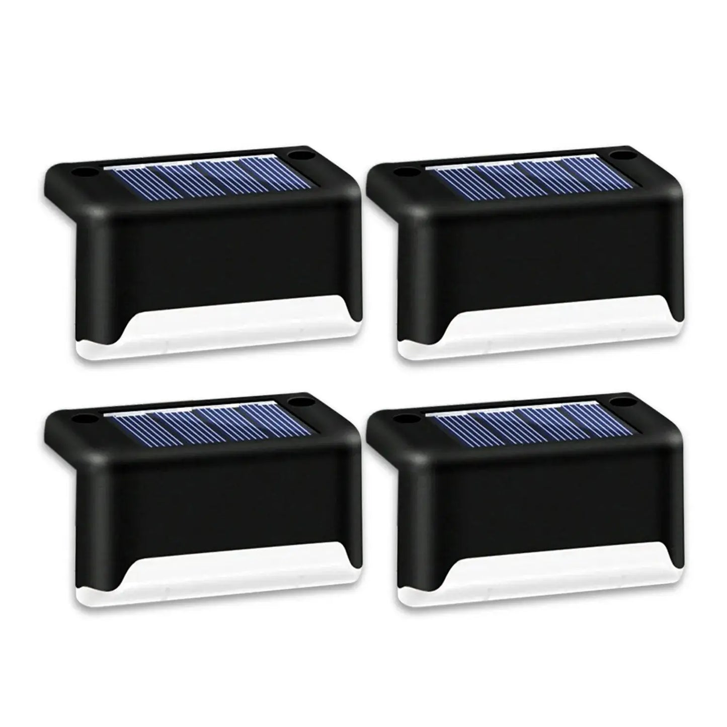 Solstegsljussats om 4 med varm LED och väderbeständig design