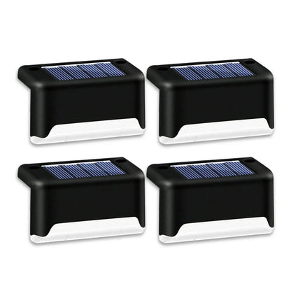 Solstegsljussats om 4 med varm LED och väderbeständig design