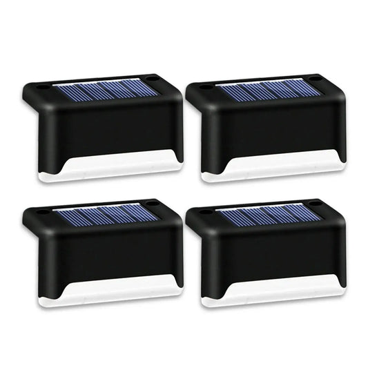 Solstegsljussats om 4 med varm LED och väderbeständig design