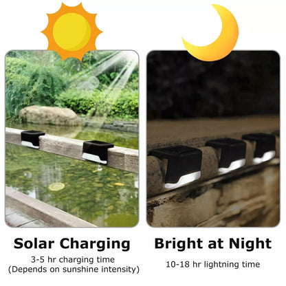 Solstegsljussats om 4 med varm LED och väderbeständig design