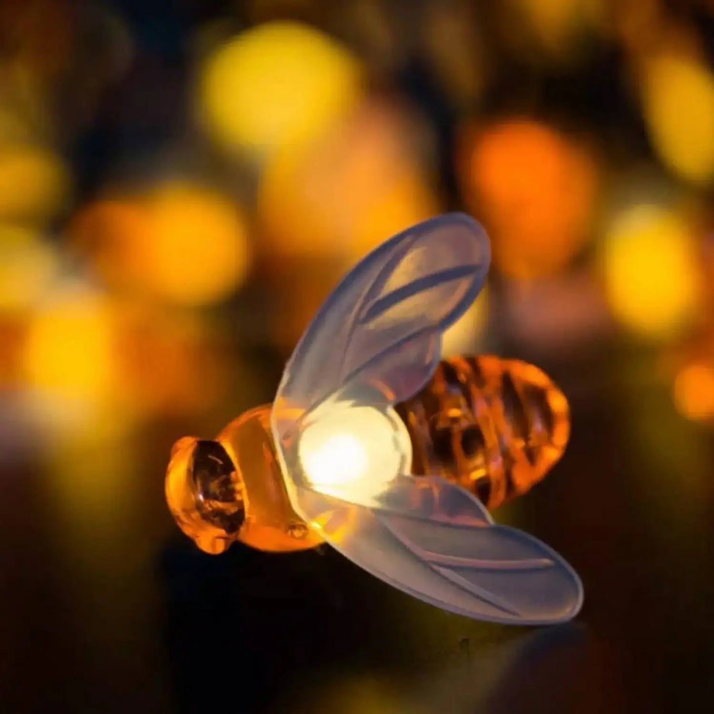 Solcellsslinga LED-lampor med bidesign för trädgård, fest och helgdekoration