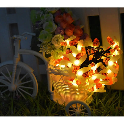Solcellsslinga LED-lampor med bidesign för trädgård, fest och helgdekoration