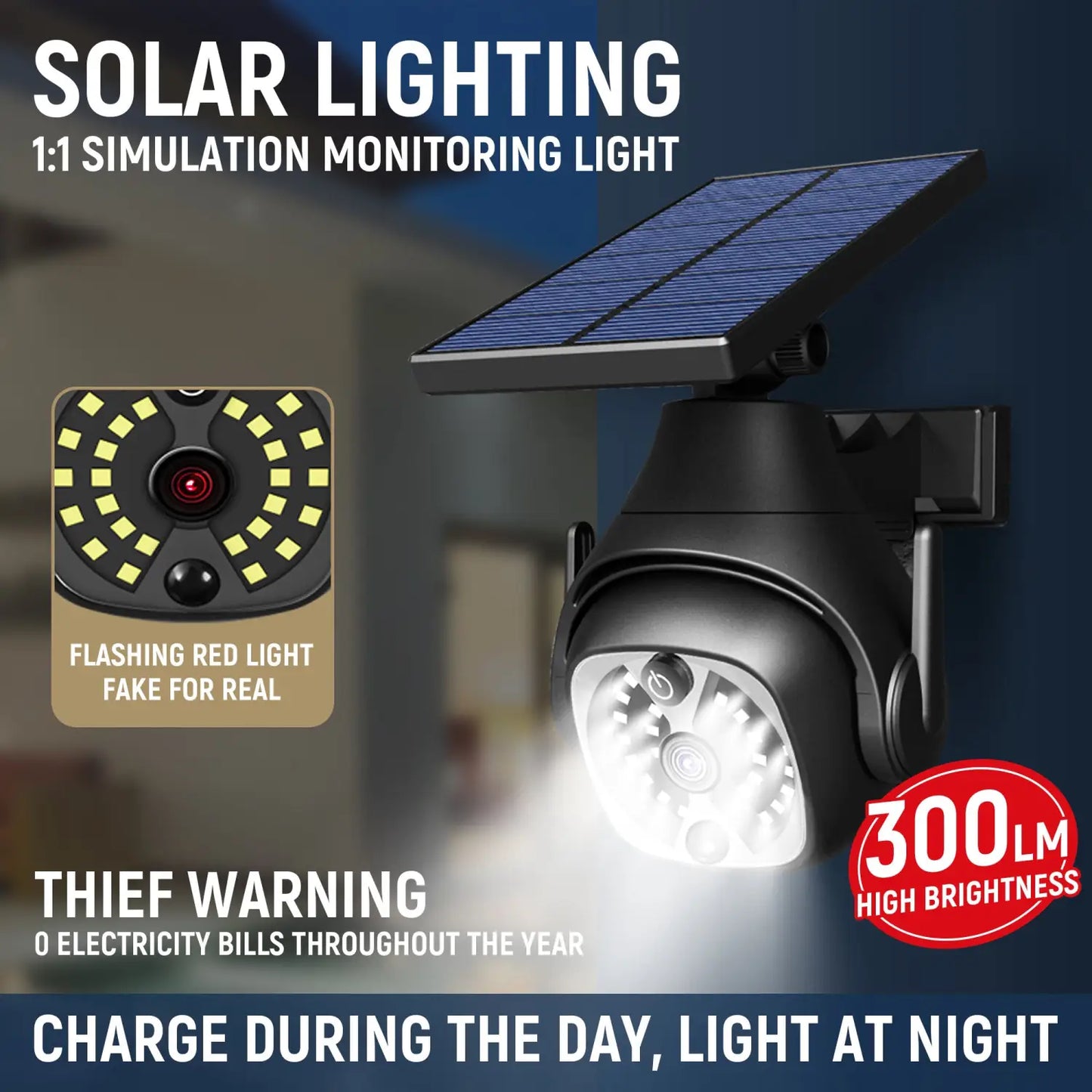 Solvägglampor för utomhusbruk med vattentät och rörelsesensor