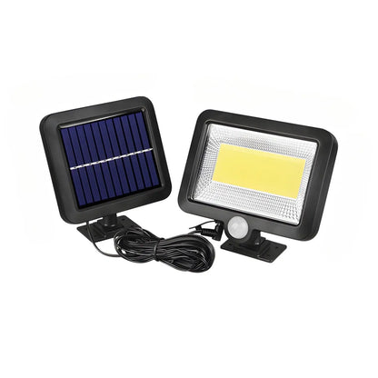 Delad LED-solar vägglampa med rörelsesensor och fjärrkontroll för utomhusbruk