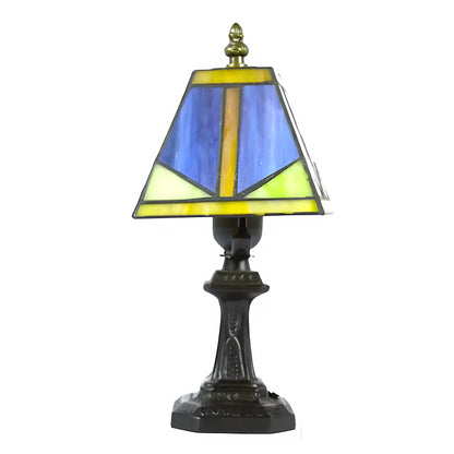 Äkta Tiffany-lampa med fyrkantig glasdesign