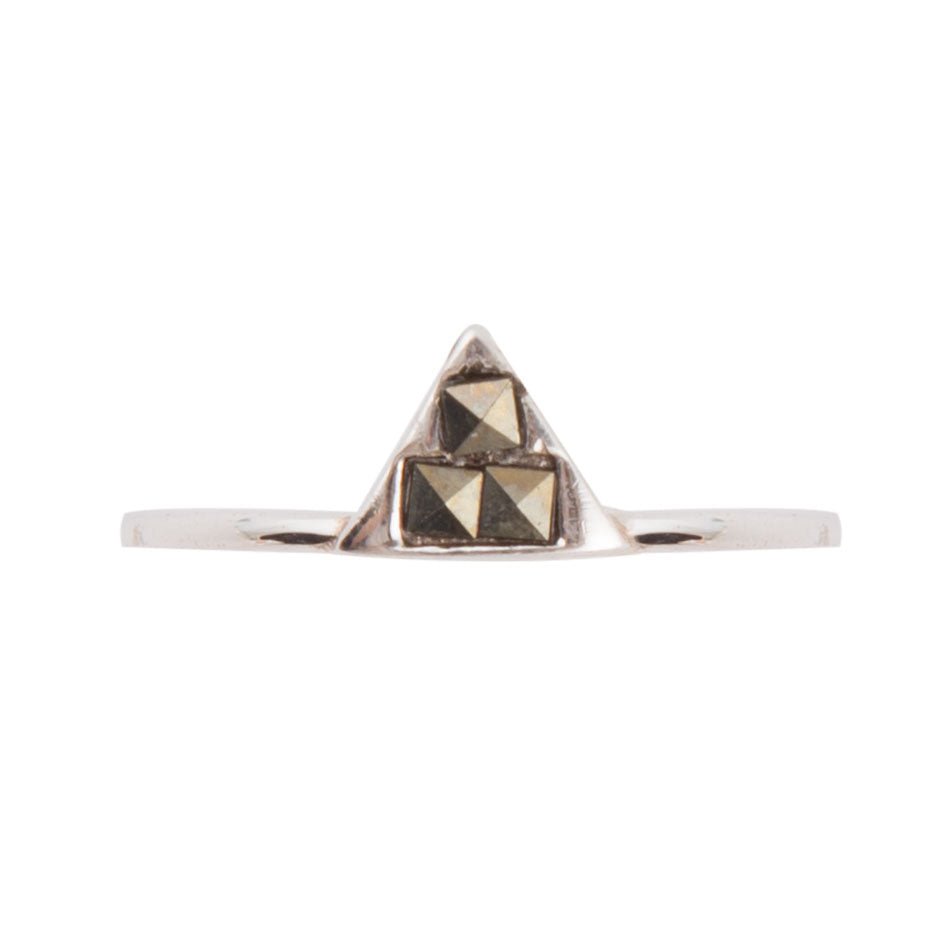 Anello a piramide impilabile in marcassite e argento sterling