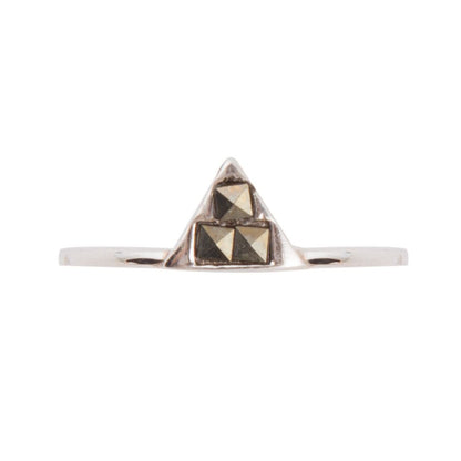 Anello a piramide impilabile in marcassite e argento sterling