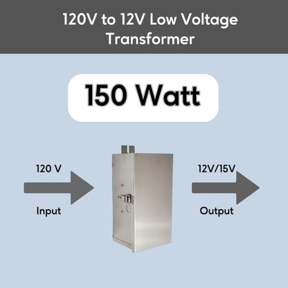 Transformator i rostfritt stål| 120V till Multi-Tap 12V/13V eller 12V/15V AC