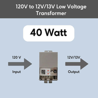 Transformator i rostfritt stål| 120V till Multi-Tap 12V/13V eller 12V/15V AC