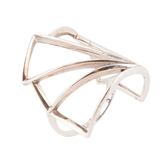 Anello multiangolo in argento sterling