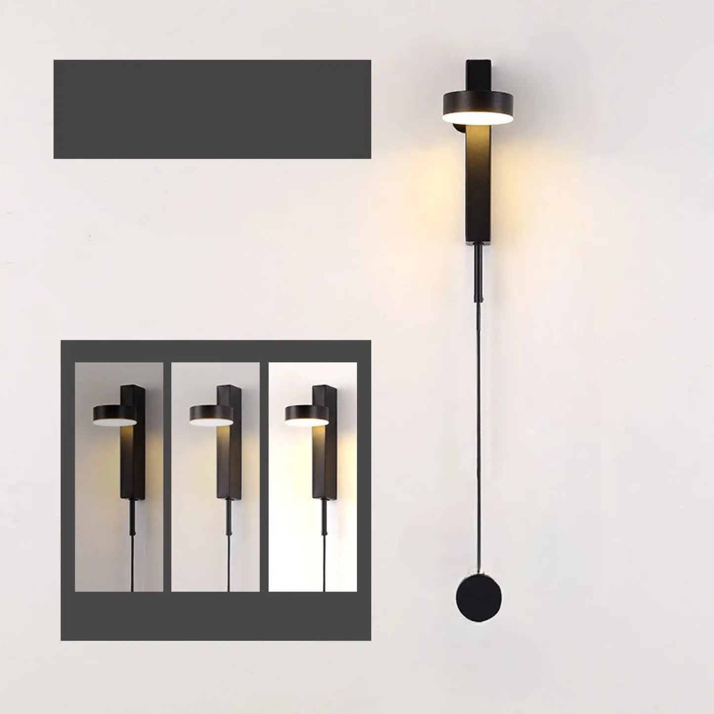 Stilren vägglampa för sovrum med LED roterande design